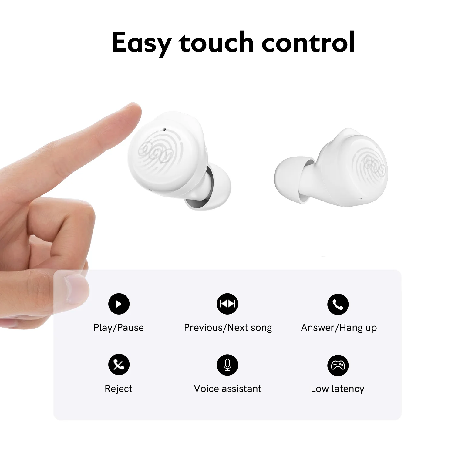 QCY T17 Bluetooth 5.3 Wireless Earphones Touch Control Earbuds Low Latency for Gaming Youth Hifi Headset ENC for Calling 26H