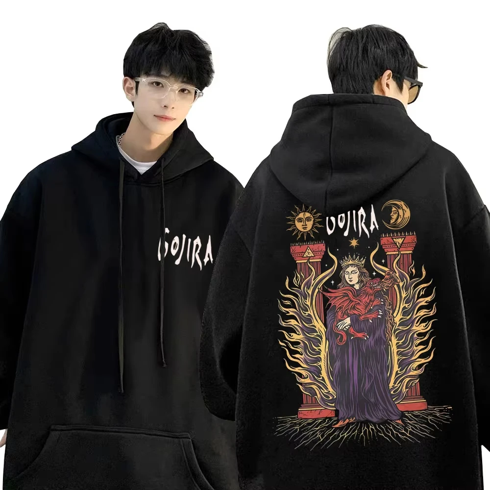Metal Rock Band Gojira Hoodie Magma Sweatshirt Fortitude Hoodie Herren Damen Mode Übergroße Fleece-Baumwoll-Kapuzen-Sportbekleidung