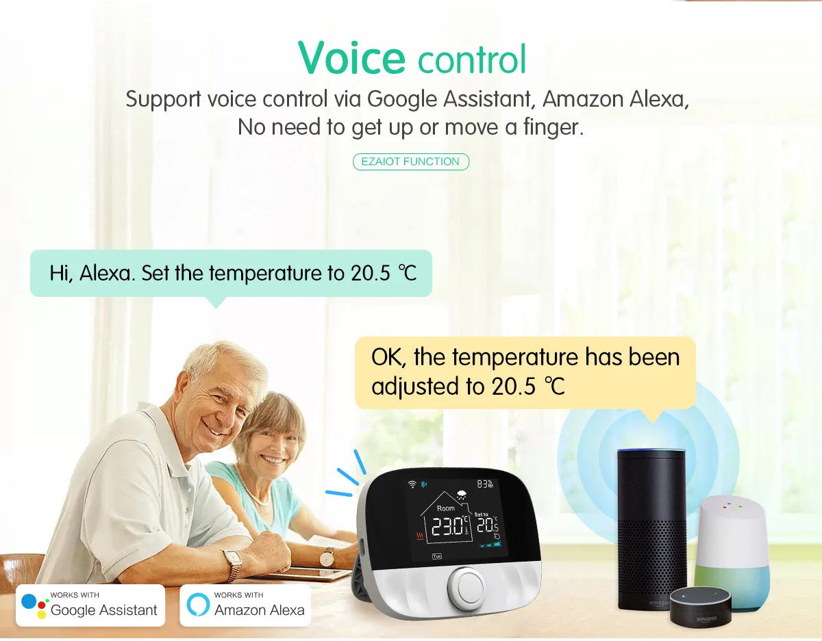 Tuya Smart Thermostat WiFi RF 433 Drahtloses Raumthermostat-Set für Wasserheizung, Gasboiler, Temperaturregler, Smart Life App, batterie-/USB-betrieben, Sprachsteuerung, kompatibel mit Alexa, Google Home, Alice – Detail 6