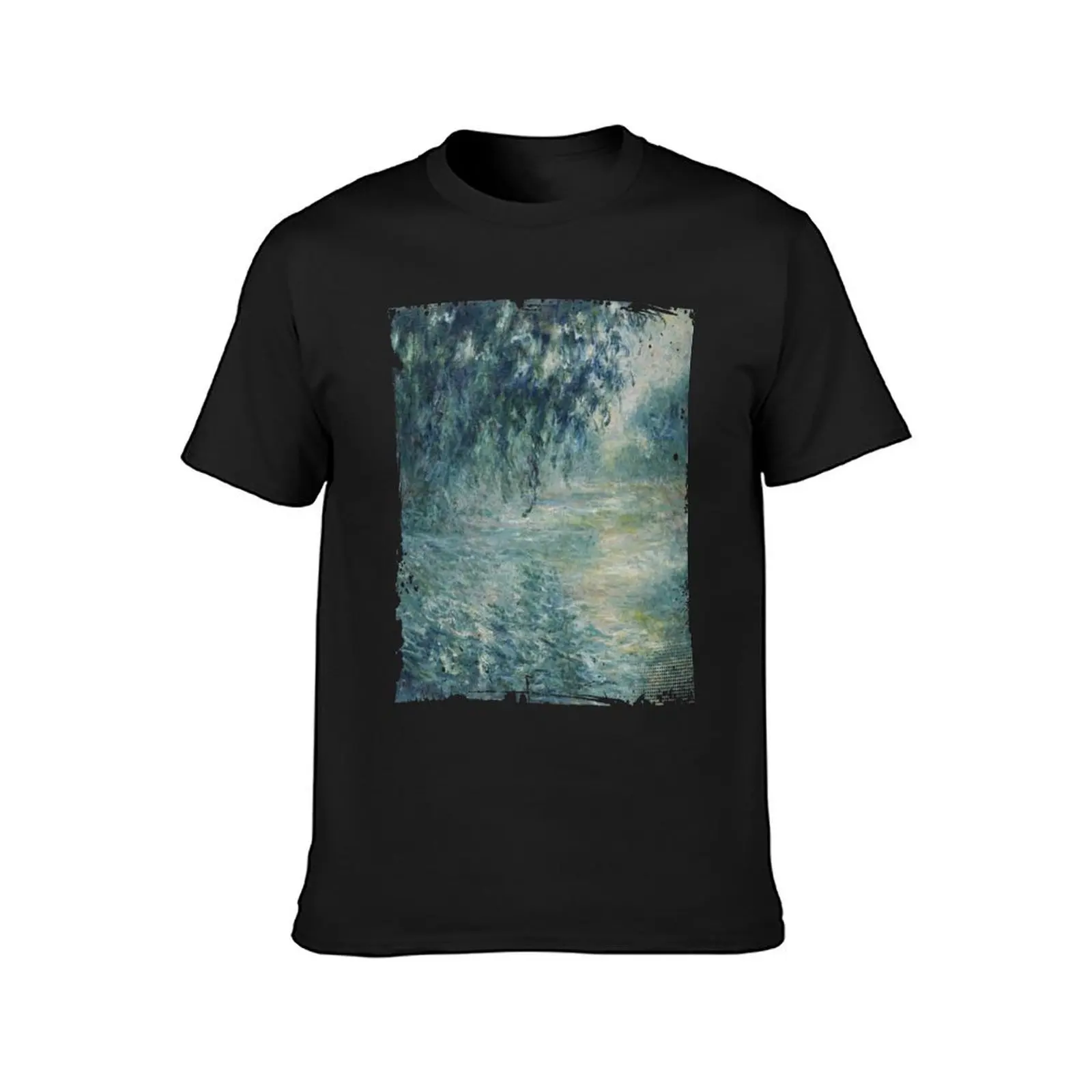 Morning on the Seine, 1898- Claude Monet T-Shirt shirts graphic tees anime plain t shirts for men