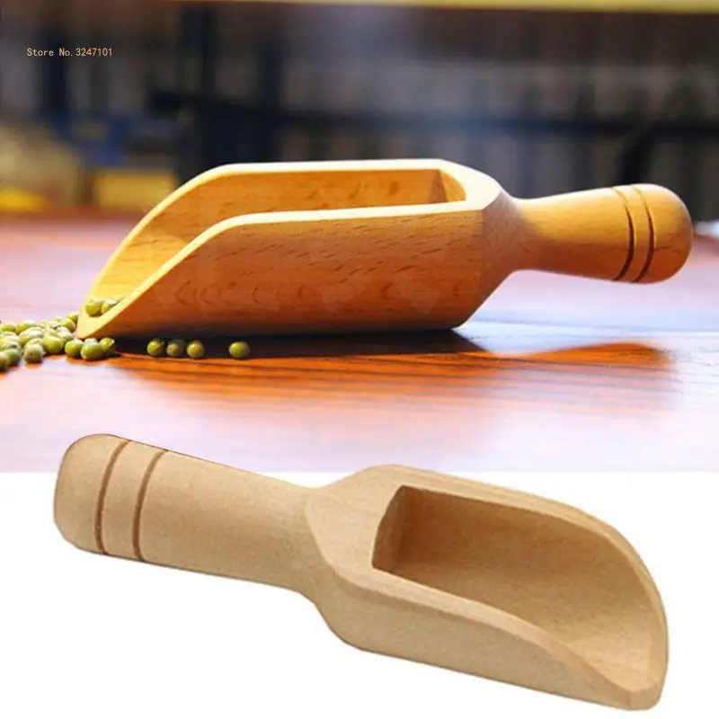 Wooden Round Handle Teaspoon Small Salt Shovel Milk Powder Scoops Dropship