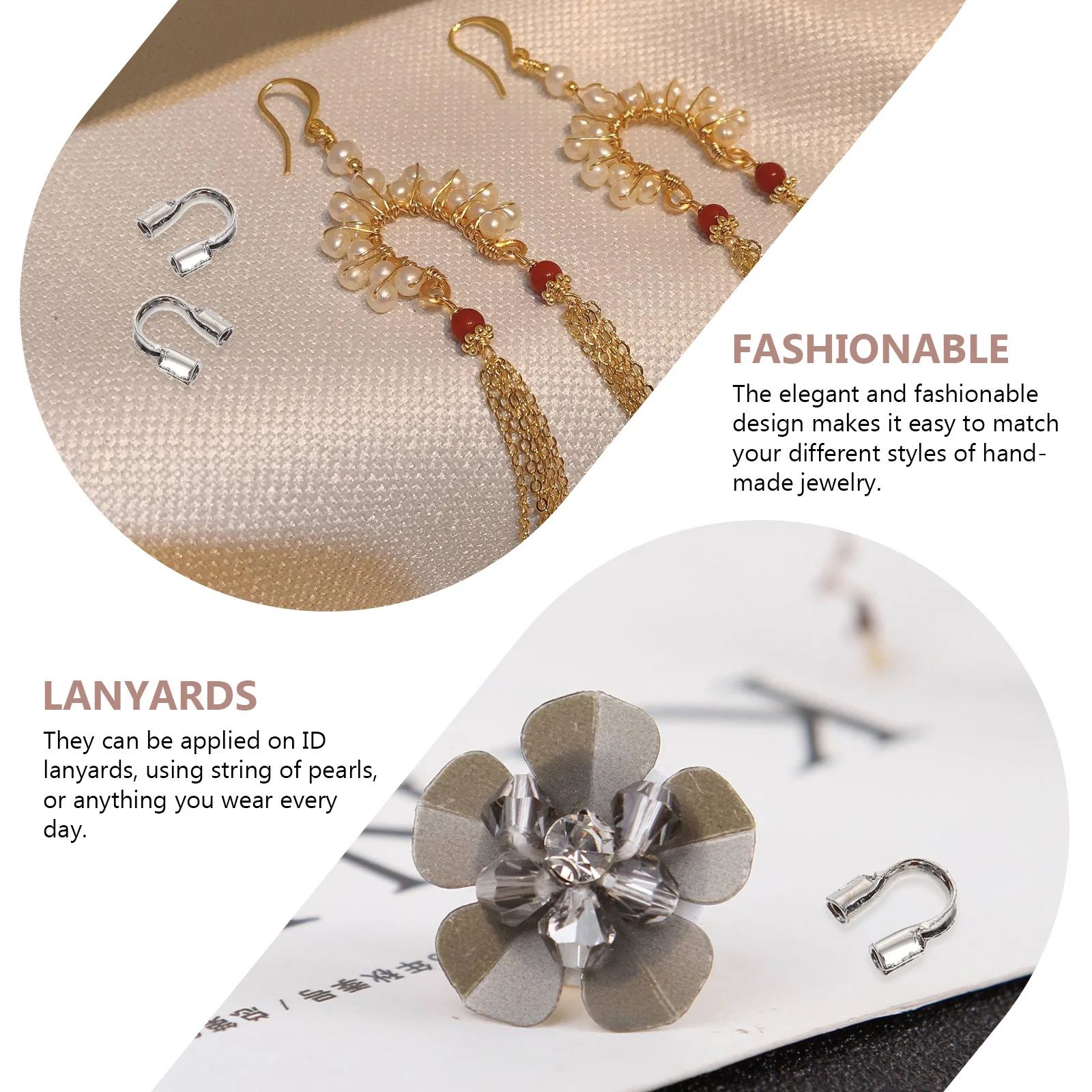 

500 шт U-образные защитные застежки для проводов, разъем для ожерелья, браслета, изготовления ювелирных изделий, аксессуары для защиты проводов «сделай сам»