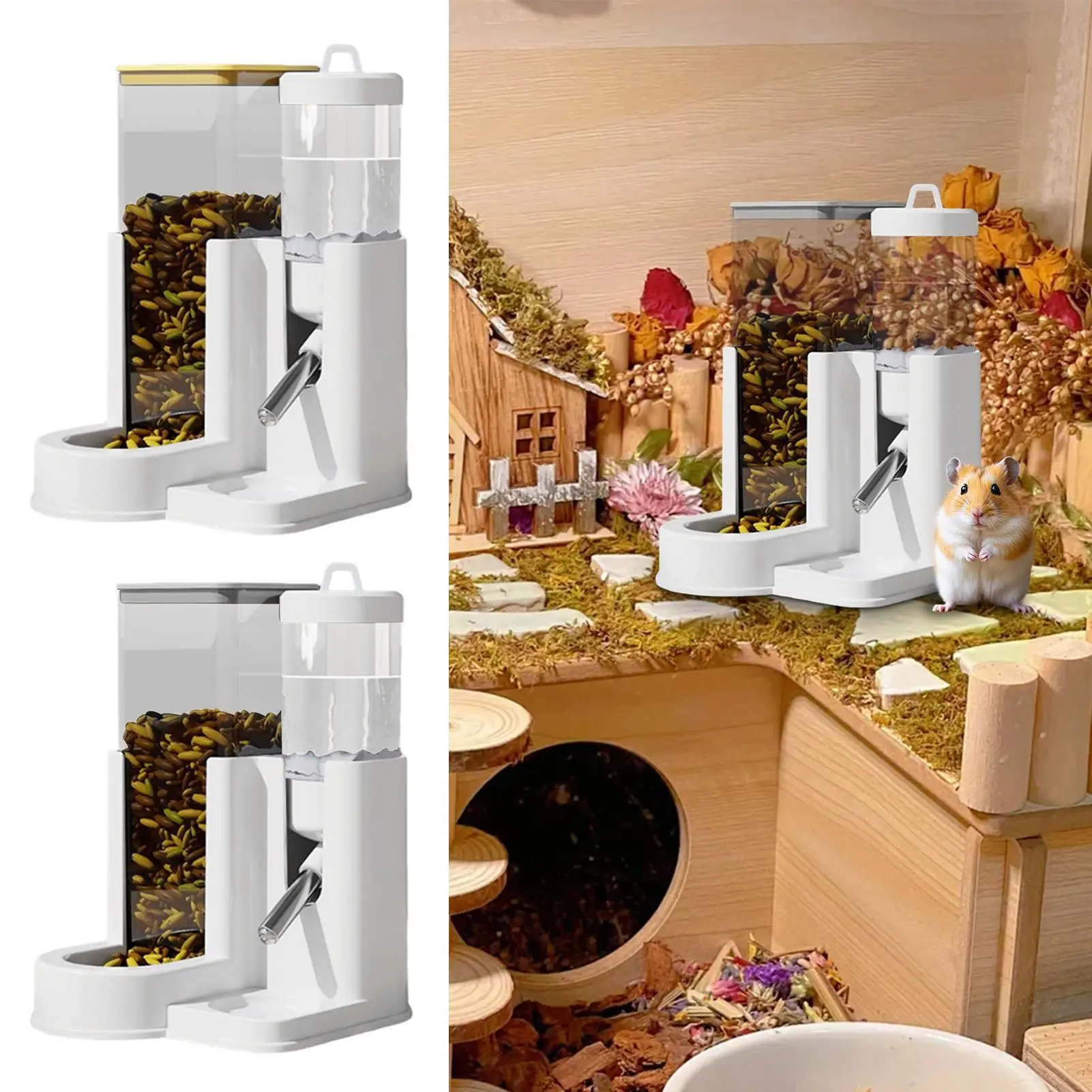 Automatischer Kippschwasser für Haustiere und Futterspender für Kleintiere – Touch-Bedienungskäfig/Hausernährungstisch (langlebig, leicht zu reinigen)