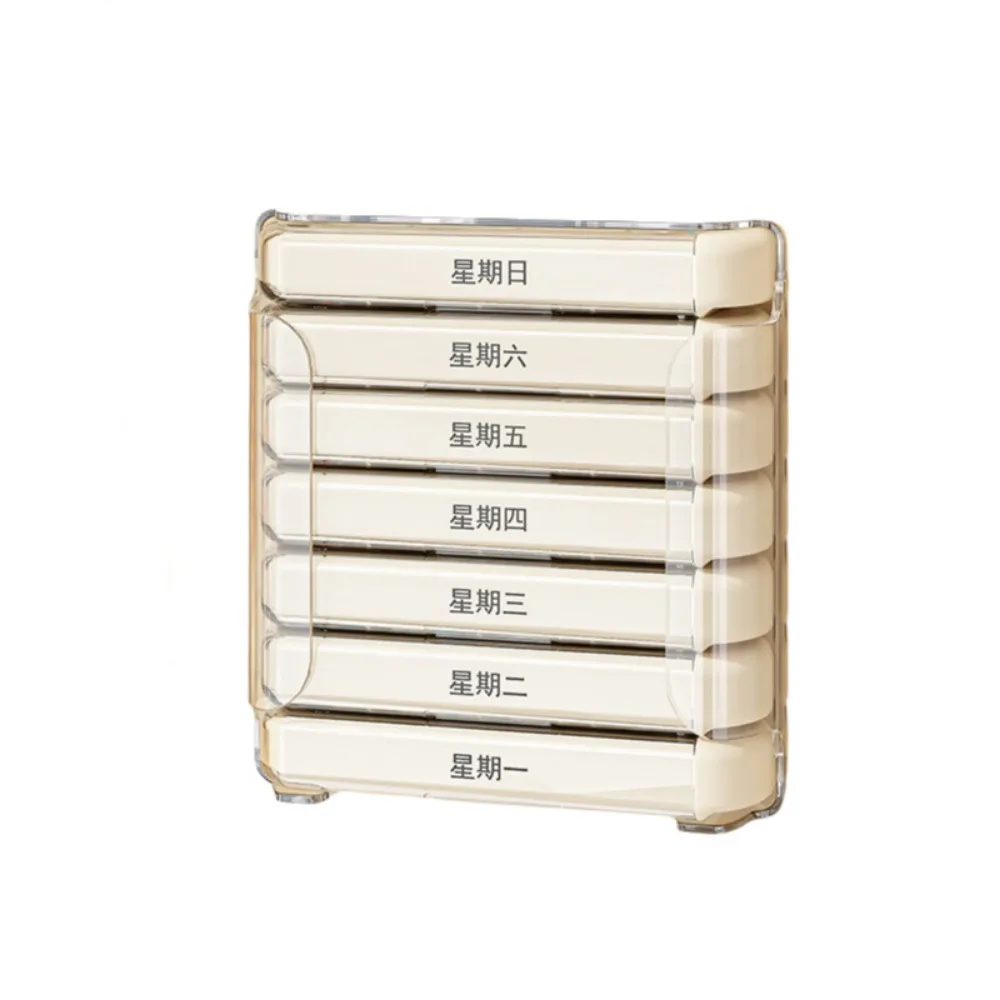 

Plastic 7 Days Pill Box Wall Mounted Sealed Medicine Storage Dispenser Moisture-Proof 4 Times A Day Pill Cases for Home