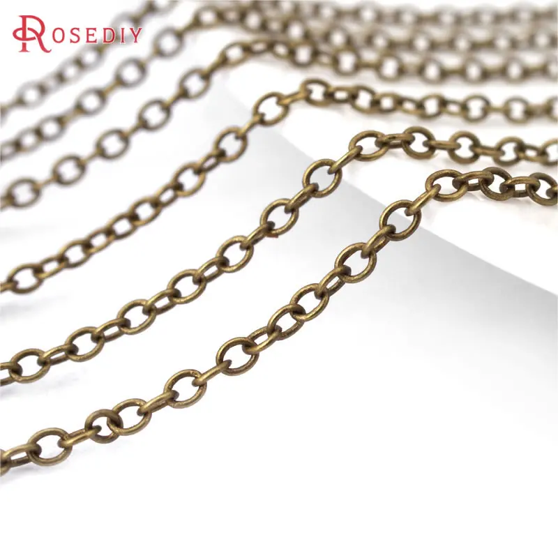 Antique Bronze Copper Round Wire O Shape Chain Necklace Earrings Jewelry Accessories Materials Rosediy official-website