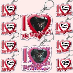 Custom Text I Love My Boyfriend Girlfriend Keychains Key Chain Photo Wife Hot Mom Dad King Queen Idol Baby Family Keychains Gift