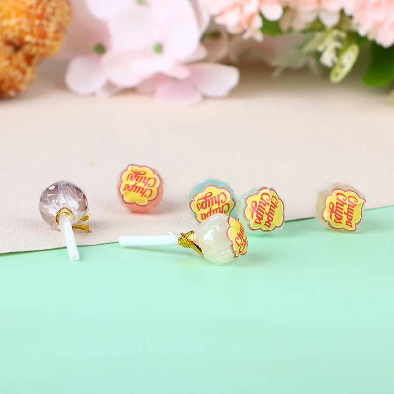 6pcs/1pc 1:12 Snacks Candy Bear Lollipop Doll House Toy Dollhouse Miniature Resin Food Kitchen Livingroom Supplies Children Gift