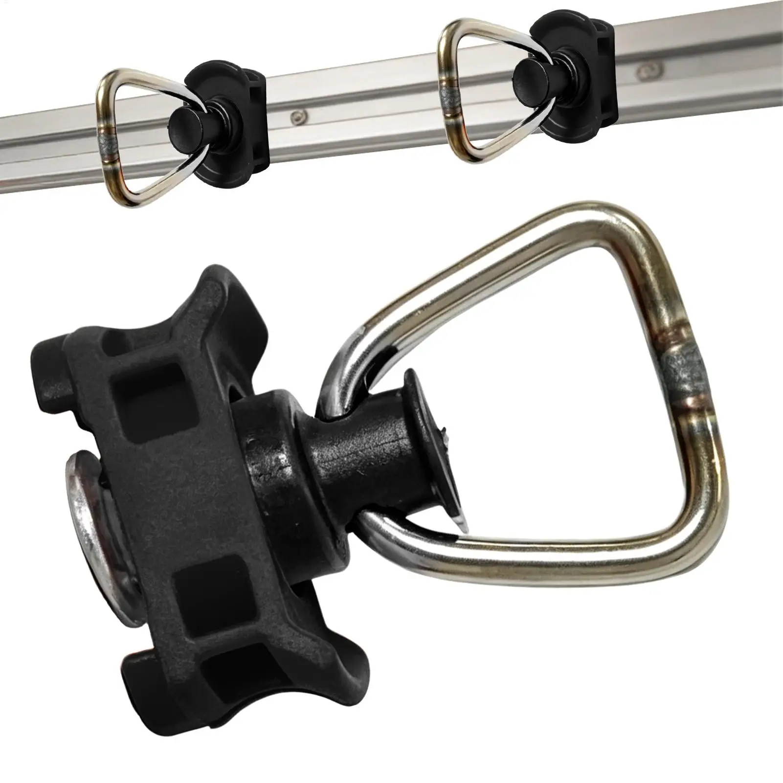 L Track Tie Down Ring Single Stud Heavy Duty Cargo Fitting Versatile Cargo Control Anchoring Point For RV Truck Bed Trailer
