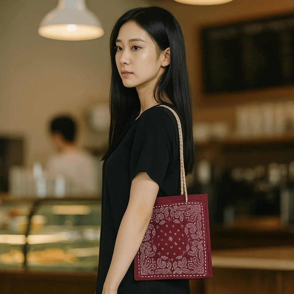 Printed Cashew Flower Canvas Bag Double Side Large Capacity Canvas Tote Bag Lightweight Shopping Bag Women's Handbag Vacation