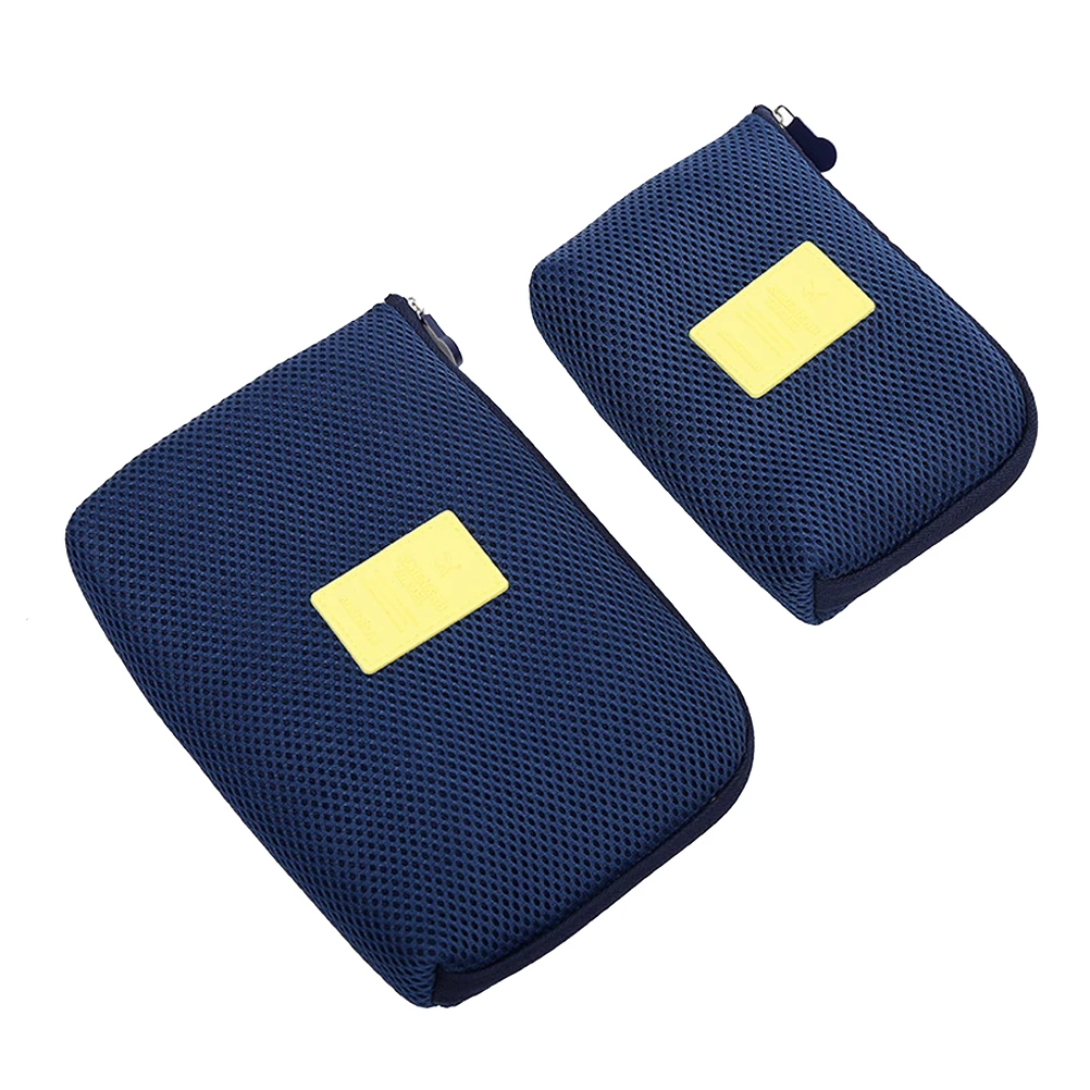 

【】Anti-Shock Digital Storage Bag For Phone Cable Mouse Earphones Toiletry Travel Organizer Universal Large Dark Blue