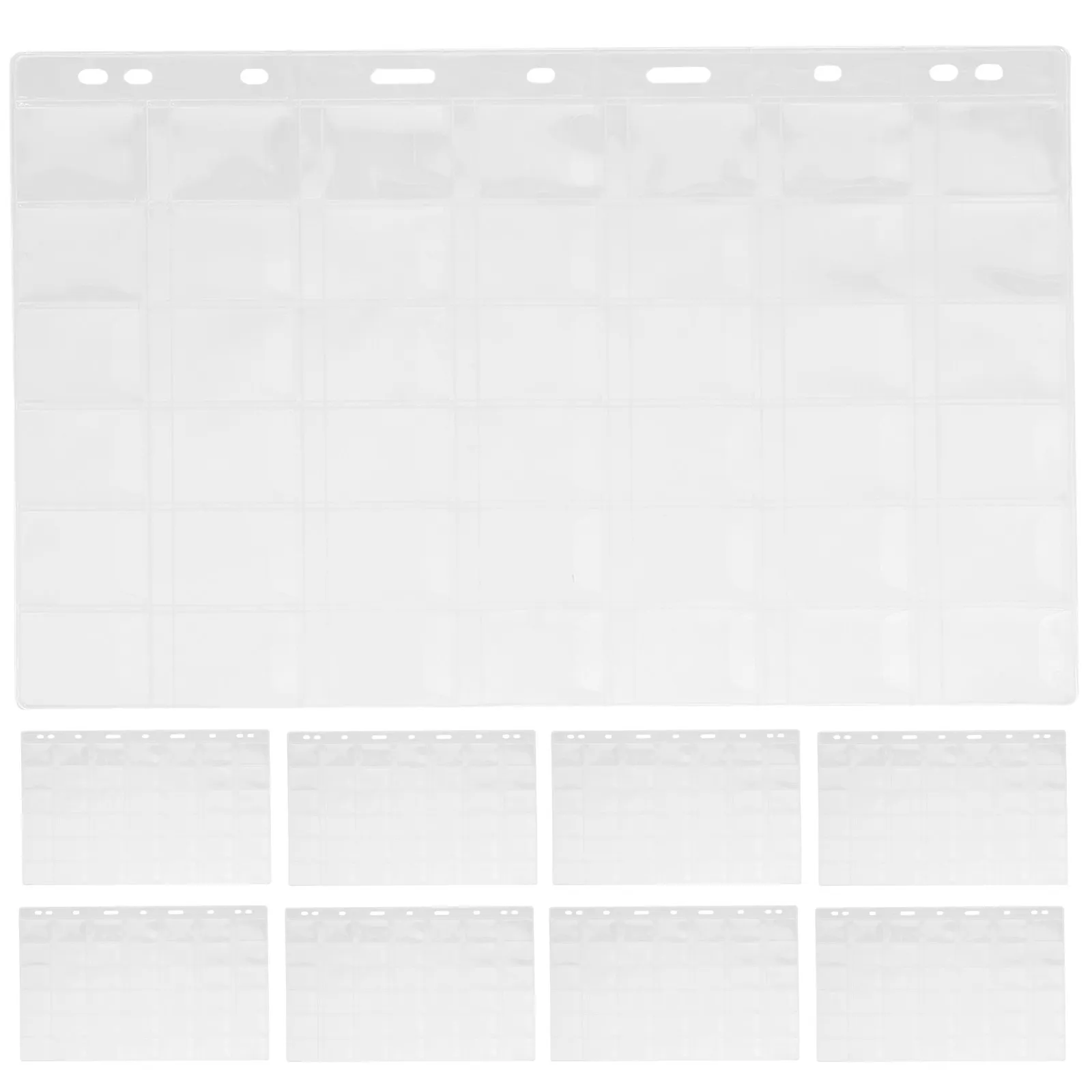 

10 Sheets Plastic Coin Holder Pages Clear Flexible PVC Insert Sheets for Easy Viewing and Safe Keeping of Coins and