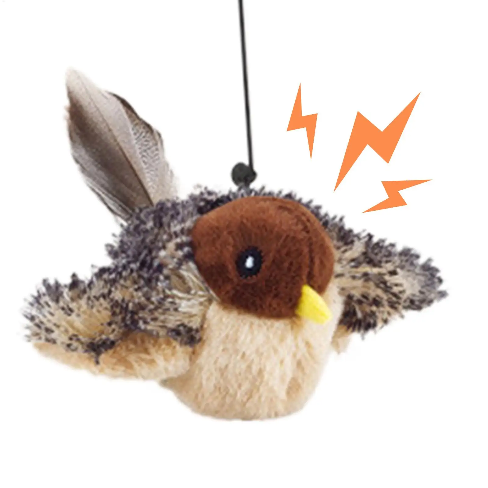 USB wiederaufladbares, klappendes Vogel-Katzenspielzeug, berührungsaktiviertes zwitschernes, interaktives Plüschtier mit Katzenminze für die Bereicherung von Kätzchen im Innenbereich