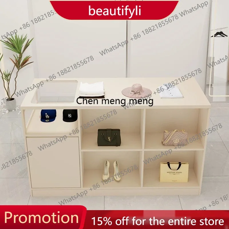

01A Display Cabinet Display Stand Clothing Table Modern Store Display Stand Storage Artificial Board Furniture