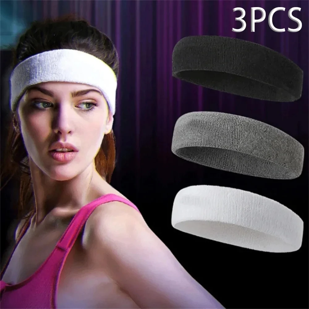 

3pcs Sweatproof Sports Headbands for Men and Women - Moisture-wicking Sweatband for Tennis, Basketball, Running, Gym, Workout