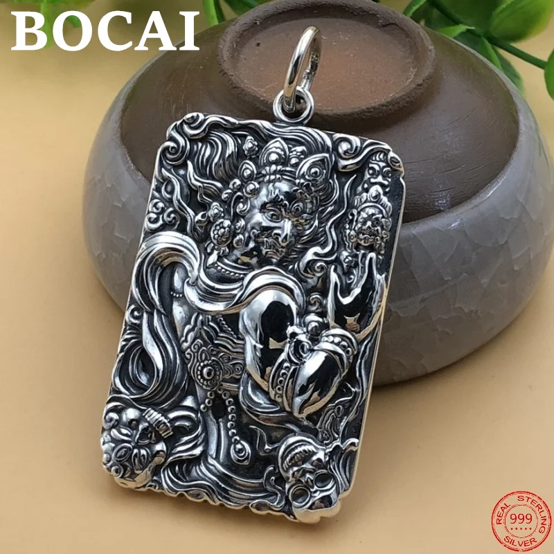 

BOCAI S999 Sterling Silver Pendants for Men Women Acalanatha Bodhisattva Solid Pure Argentum Hanging Jewelry Free Shipping