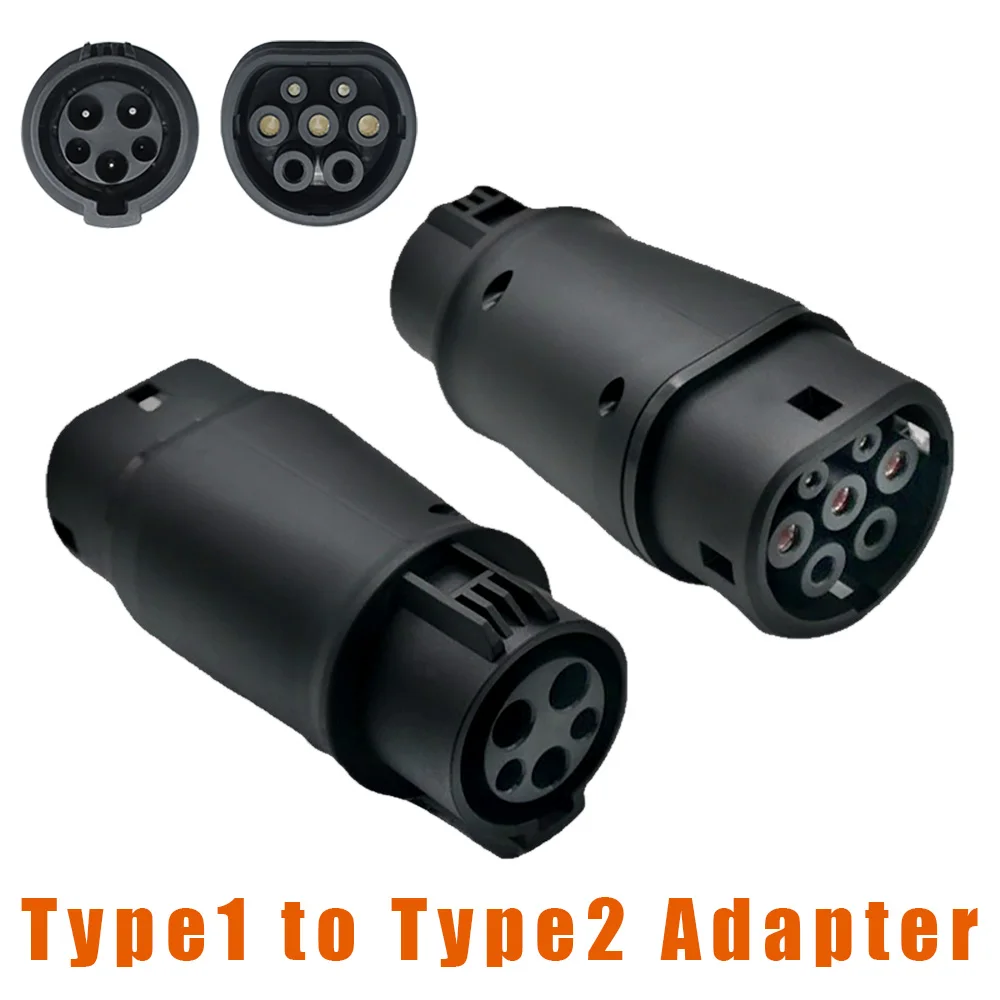 Teschev evse adapter 16a 32a elektro fahrzeug auto ev ladegerät stecker sae j1772 buchse typ 1 bis typ 2 ev adapter buchse