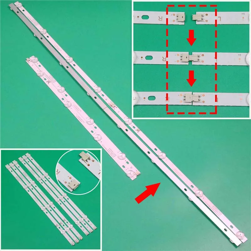 6PCS/Set Brand New TV's LED Lamp Bars 828121T.60034.3P Backlight Strip JS-JP43A71081ER.909L(91210) R72-43D04-018 Matrix Planks