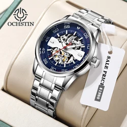 OCHSTIN Luxury Men's Watches Automatic Mechanical Wristwatch Hollowing Dial Stainless Waterproof Business Watches for Male