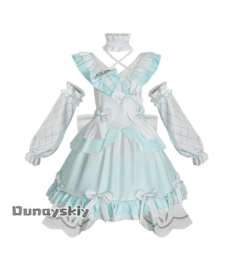 Anime PJSK disfraces de sirvienta Sexy MIKUUU azul dulce gato chica falda Lolita Halloween juego de rol disfraz camarera trajes de sirvienta