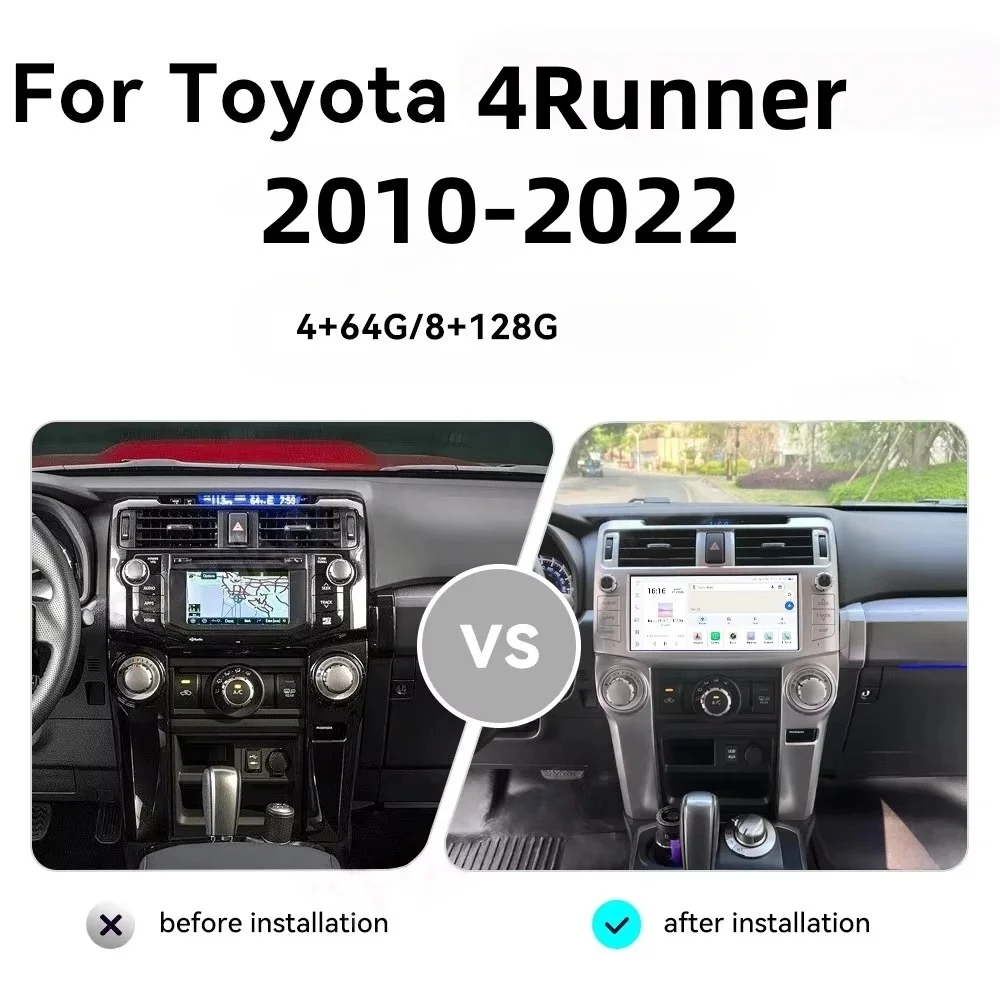 10.3 inch QLED HU Car Radio For Toyota 4runner 2010-2022 Android 13 GPS Auto Car Multimídia Stereo  Player Carplay BT Navigation