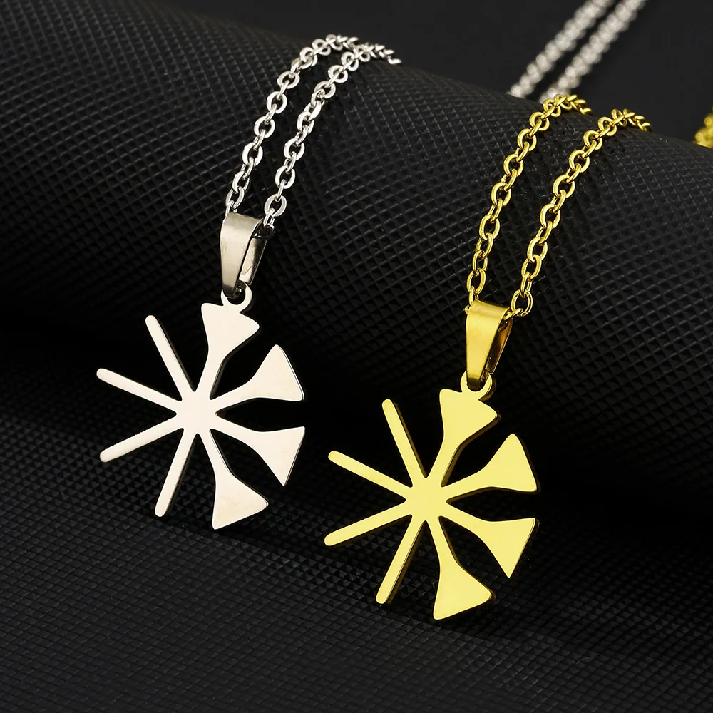 Meetvii Ethnic Style Yazidi Lalish Peacock Pendant Necklaces for Women Men Couples Fashion Stainless Steel Accessories