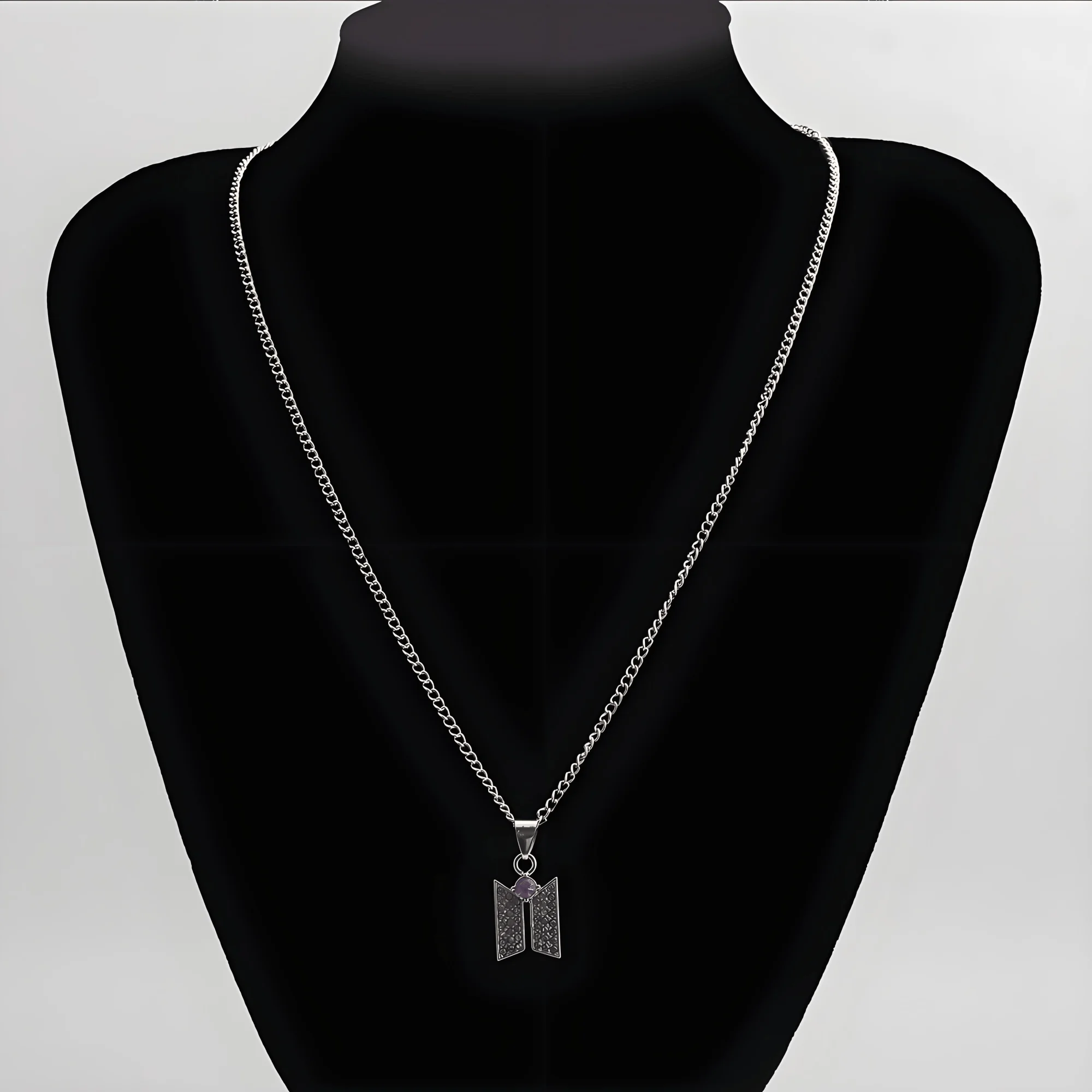 Schmetterlingsförmige lila Strass-Halskette, Unisex, modischer Schlüsselbeinschmuck, Accessoires für Paare, ideales Geschenk für den täglichen Gebrauch – Detail 7