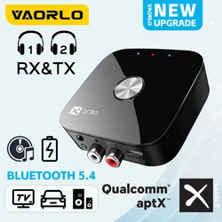 VAORLO Qualcomm Bluetooth 5.4 Receiver Transmitter 3.5mm AUX RCA Jack aptX Adaptive/HD/LL Low Latency Wireless Audio Adapter