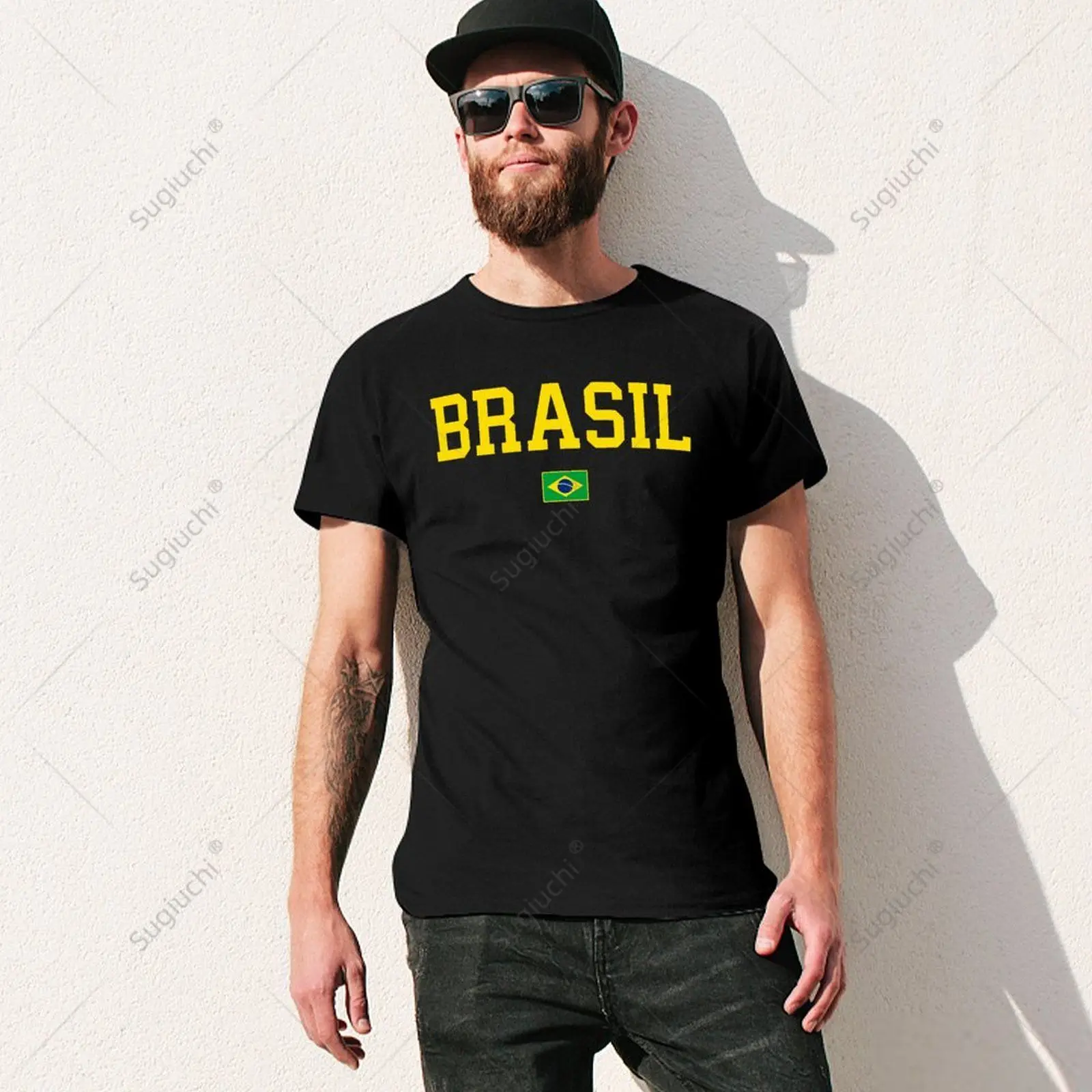 Unisex Men Brazil Brasil Brazilian Flag Tshirt Tees T Shirts Women Boys 100% Cotton T-Shirt