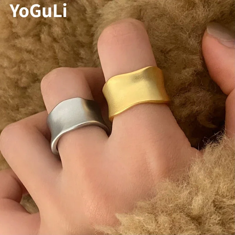 Modern Jewelry Sweet Korean Temperament Irregular Open Rings For Women Party Gifts Simply Design Accessories 2024 Trend New