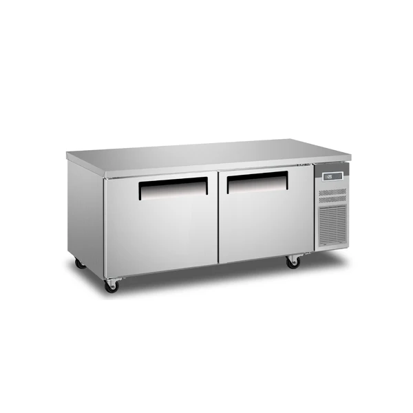 

2-Door Stainless Steel Commercial Kitchen Workbench Freezer Cooler Air Cooling Refrigeration Equipment For Canteen Bench