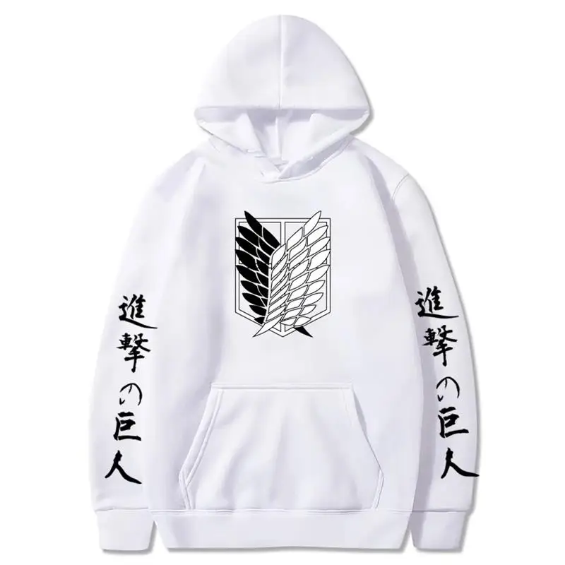 Men Hoodies Sweatshirts Japanese Anime Shingeki No Kyojin Graphic Hoodies Men Pullover Hooded Sweatshirt Unisex