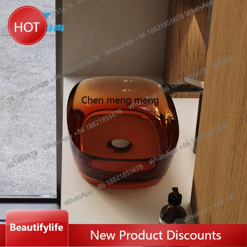 

zq10 Transparent resin washbasin Washbasin Transparent crystal art basin