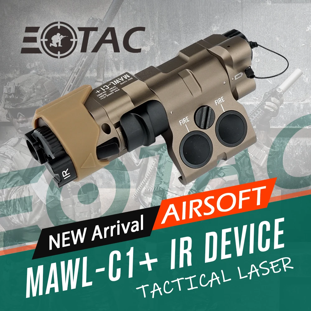 

2024 New IR Laser MAWL-C1+ aiming device Made by Metal CNC Upgraded Version Replica For Airsoft IR / Visible Aiming With EC2