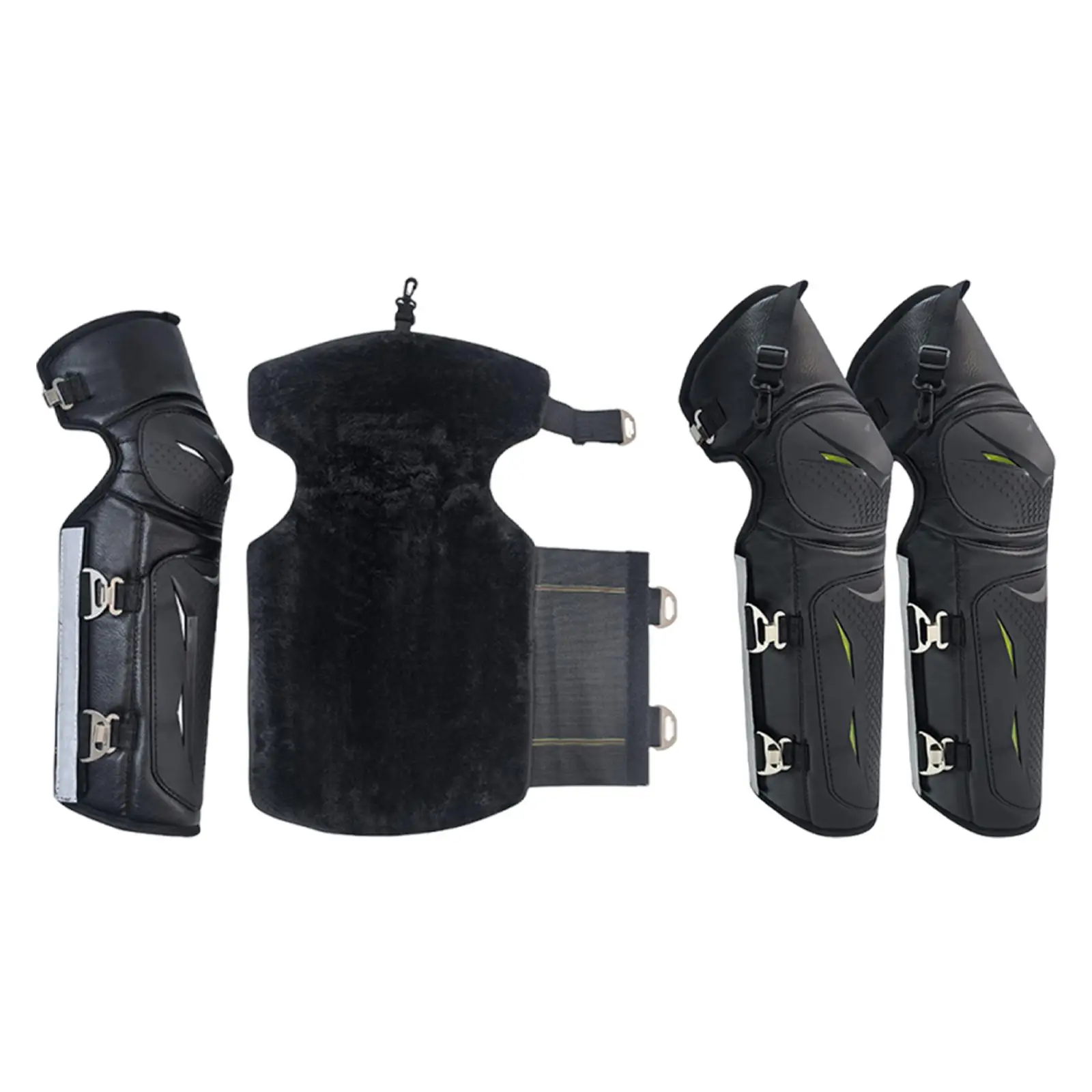 

Motorcycle Knee Shin Guards Protective Gear Lightweight Nonslip Shockproof Easy to Wear for Adults for Hiking Fishing