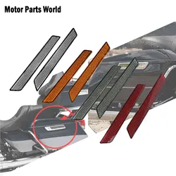 Protector de alforja para motocicleta, pegatinas reflectoras ABS para Harley Touring, Road King, Road Glide, Street Glide, FLHT, FLT, 2014-2021, 2 piezas