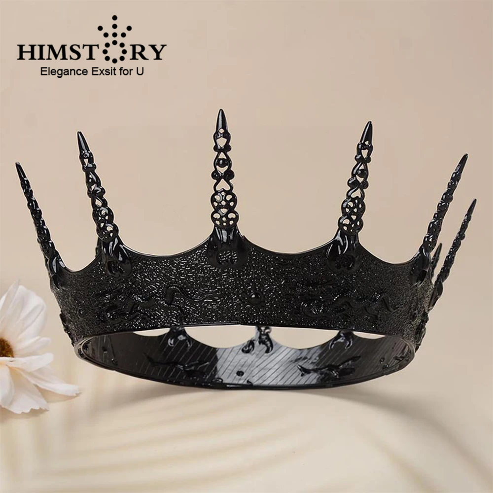 Simple Alloy Thorn King Iron Blood Dark Wind Hair Crown Hollow Carved Tiaras Headdress Accessories