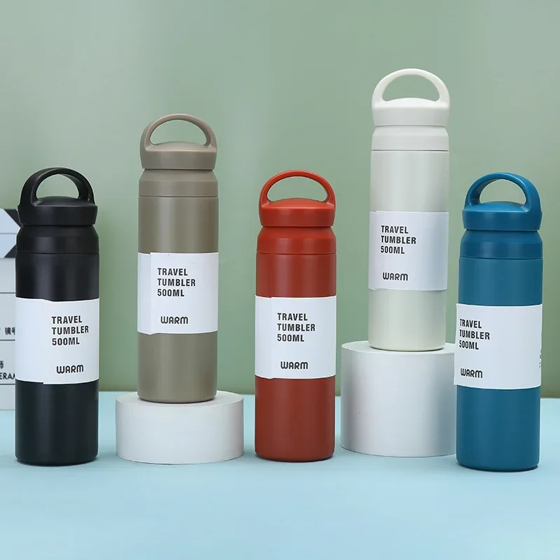 

350/500ML Simple Frosted Thermos Tea Cup Portable Stainless Steel Insulated Water Bottle Travel Car Drink Vacuum Cup