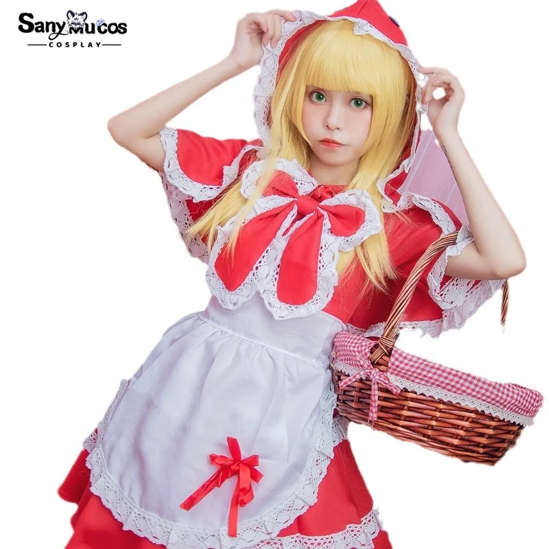 AUF LAGER SanyMuCos Red Riding AnnieCosplay League of LegendsRed Riding AnnieKleid Cosplay Outfit Comic-con Geburtstag und Urlaub