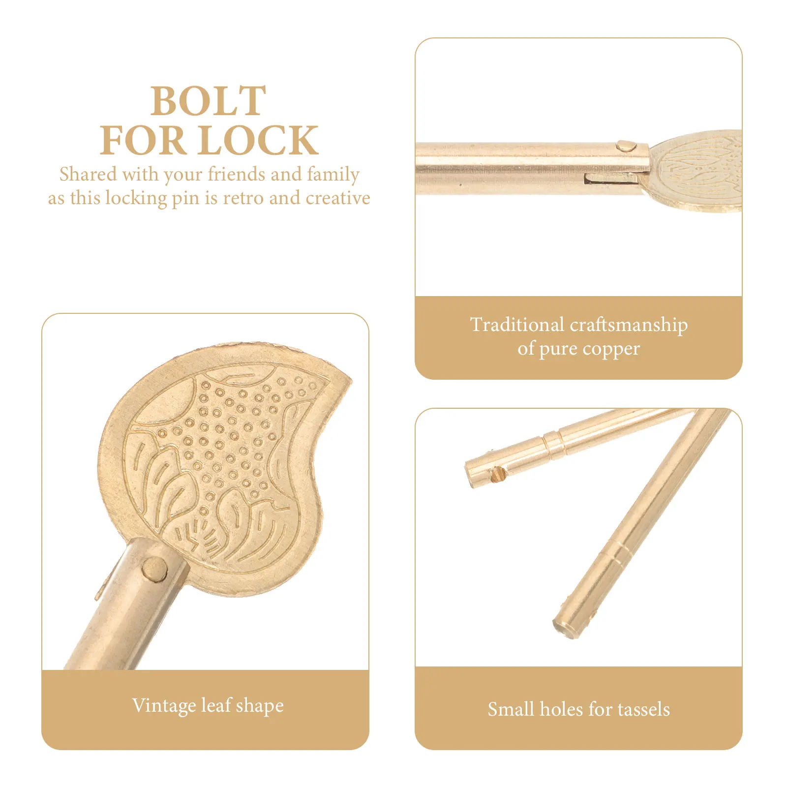 

2pcs Retro Leaf Shape Bronze Locking Pin Cabinet Door Bolt Traditional Straight Metal Latch Vintage Furniture for Drawer