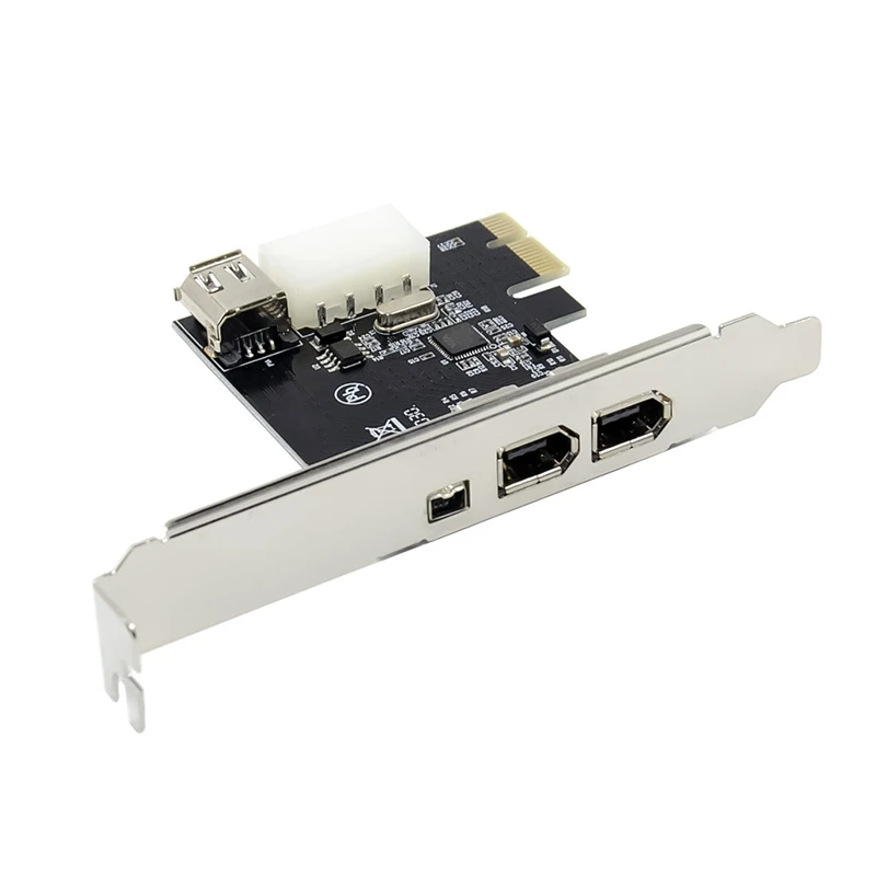 Pci-E 1X 1394 3 Port Firewire Card DV HD بطاقة التقاط الفيديو مع 1394A 6 دبوس إلى 4 دبوس IEEE1394A واجهة لسطح المكتب