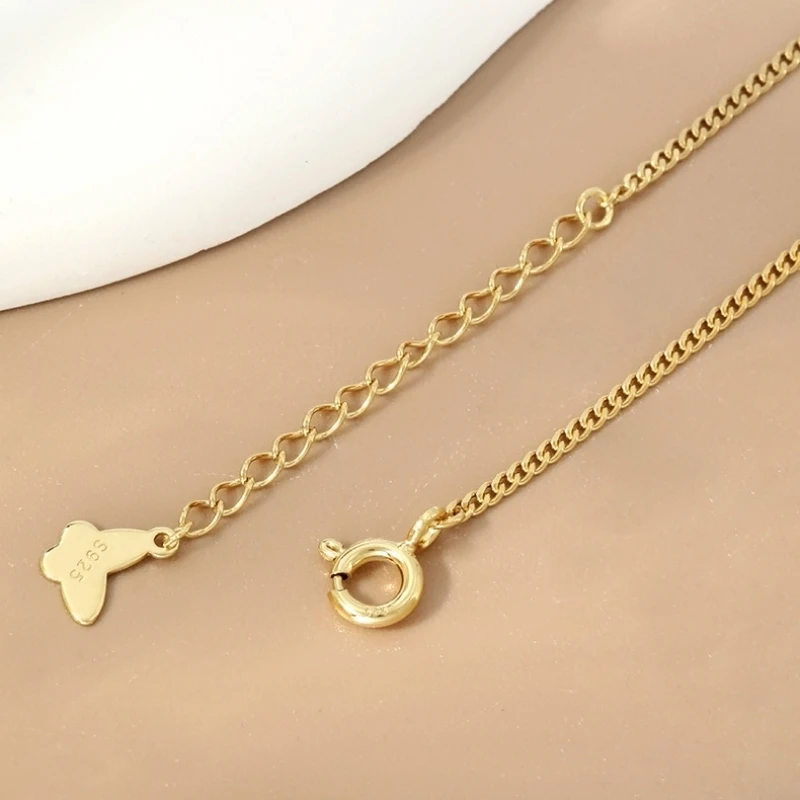 925 فضة الزركون الأبيض اللؤلؤ قفل على شكل قلادة قلادة للنساء العصرية مشبك ورق سلسلة المختنقون القلائد هدية جديدة