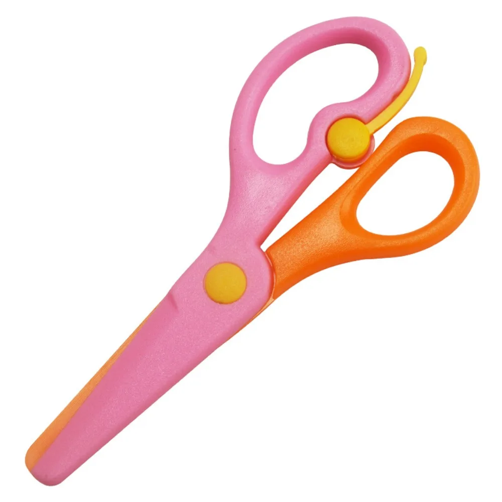 Plastic Safety Scissors Blunt Tip Comfort Grip Preschool Training Scissors Anti-Pinch Design Anti-Pinch Scissors