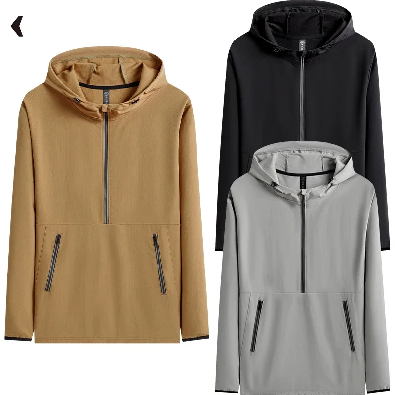 

Custom Logo Print Polyester Blank Casual Hoodies Tracksuit Unisex Embroidery Heavyweight Plain Men's Half Zipper Hoodies B89