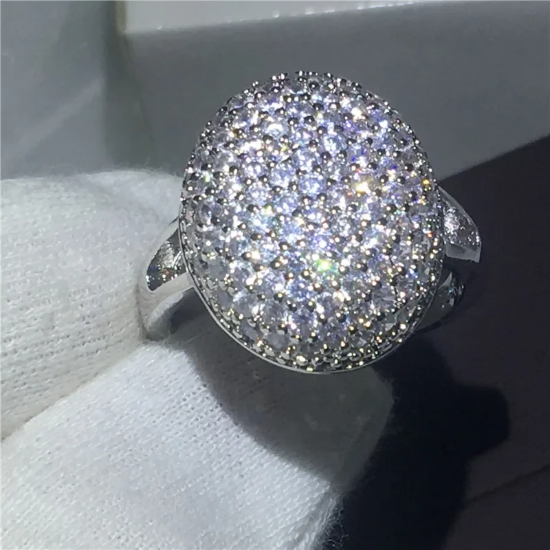 Fashion Jewelry Bella Engagement wedding band ring for women Full 5A zircon crystal 925 Sterling silver rings christmas gift