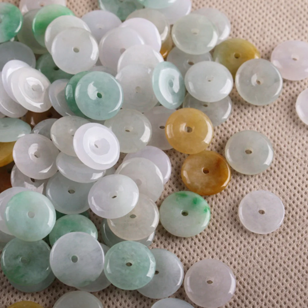 

10Pcs Natural Jade Beads DIY Spacer Beads for Necklace Bracelets Earrings Dress Ornaments Hair Decorations Beading Jewelry Set
