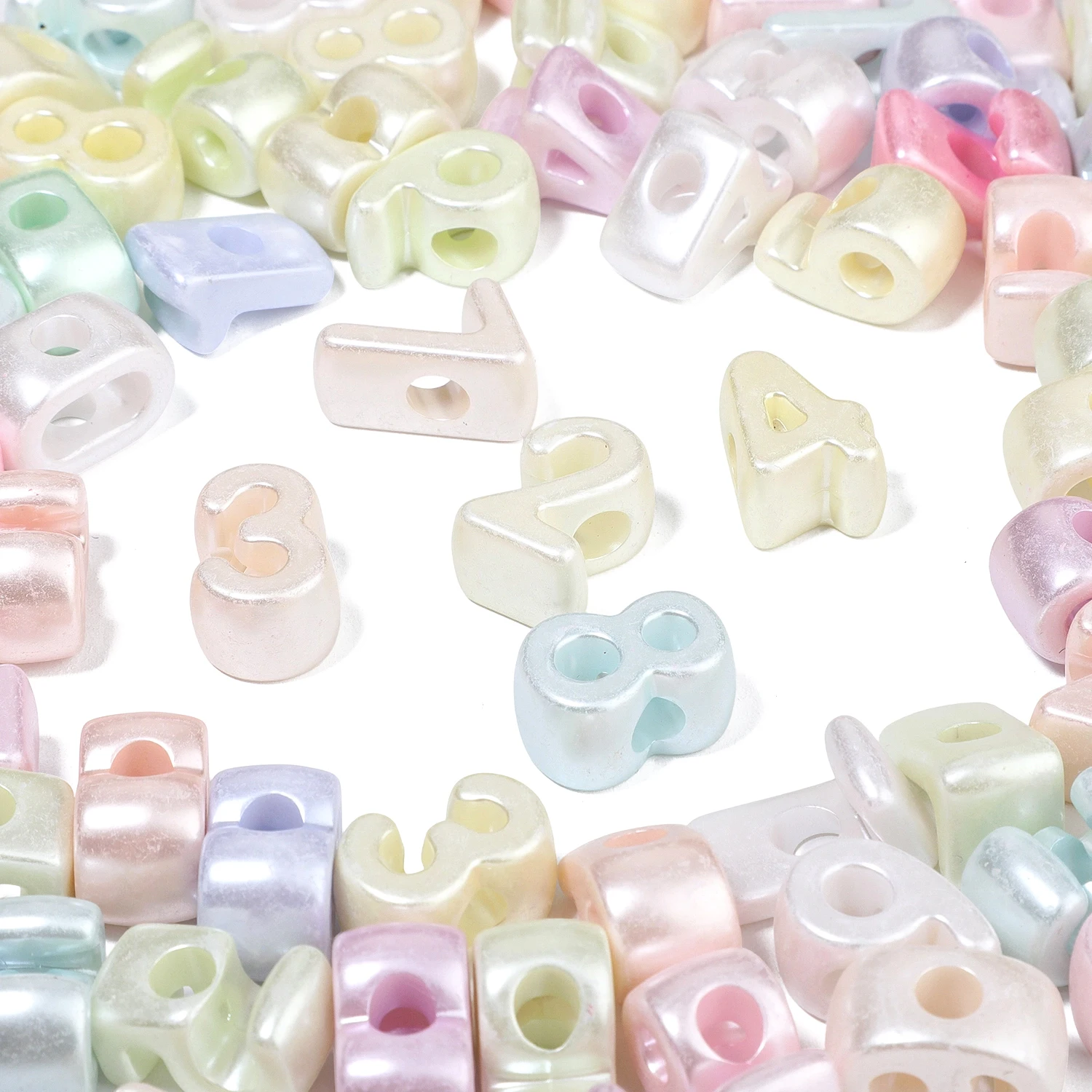 21x14mm Zufällige bunte Zahlen Acryl-Abstandshalter lose Perlen für Schmuckherstellung Armbänder Handyketten DIY-Zubehör – Detail 3