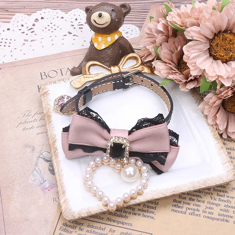 Beaded Leather Bracelet Japanese Style Girl Sweet Cute Pearl Heart Bow Rhinestone Bracelet for Women Bracelet for Women