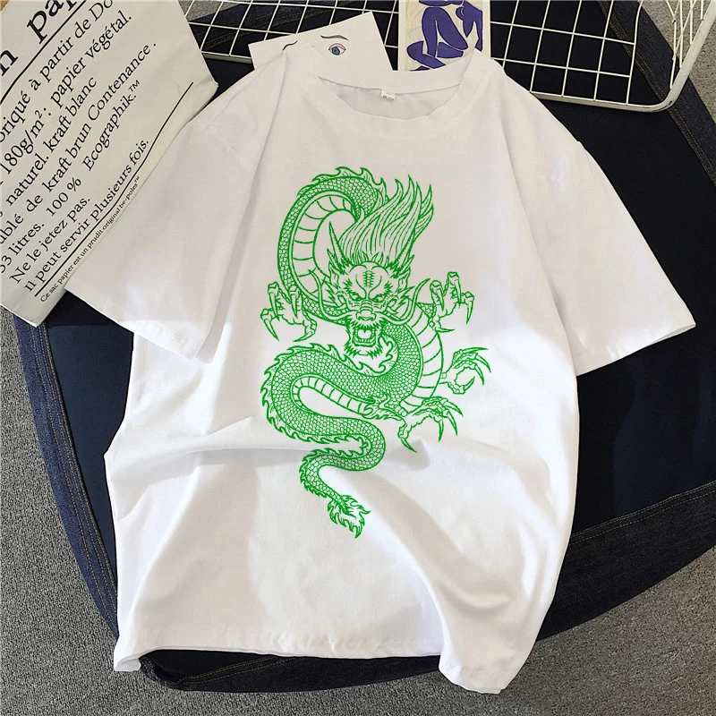 

Fashion Dragon Print WomenT Shirt Harajuku 2023 Summer Short Sleeve T-shirt Female Hip Hop Streetwear Kawaii Y2k Clothes Top Tee