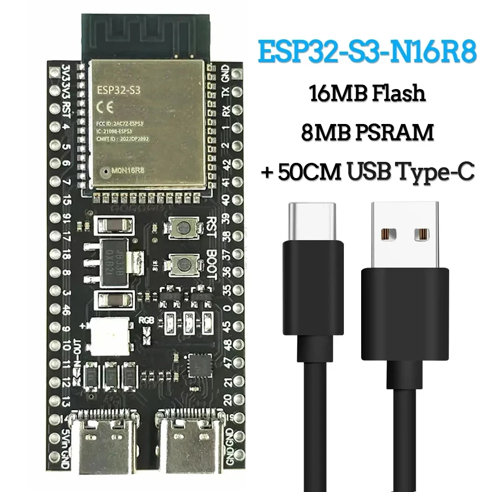 ESP32-S3 Wifi BT Module Development Board voor Arduino IDE ESP32-S3-WROOM1 N16R8 N8R2 44Pin Type-C 16 MB Flash 8 M PSRAM ESP32 S3