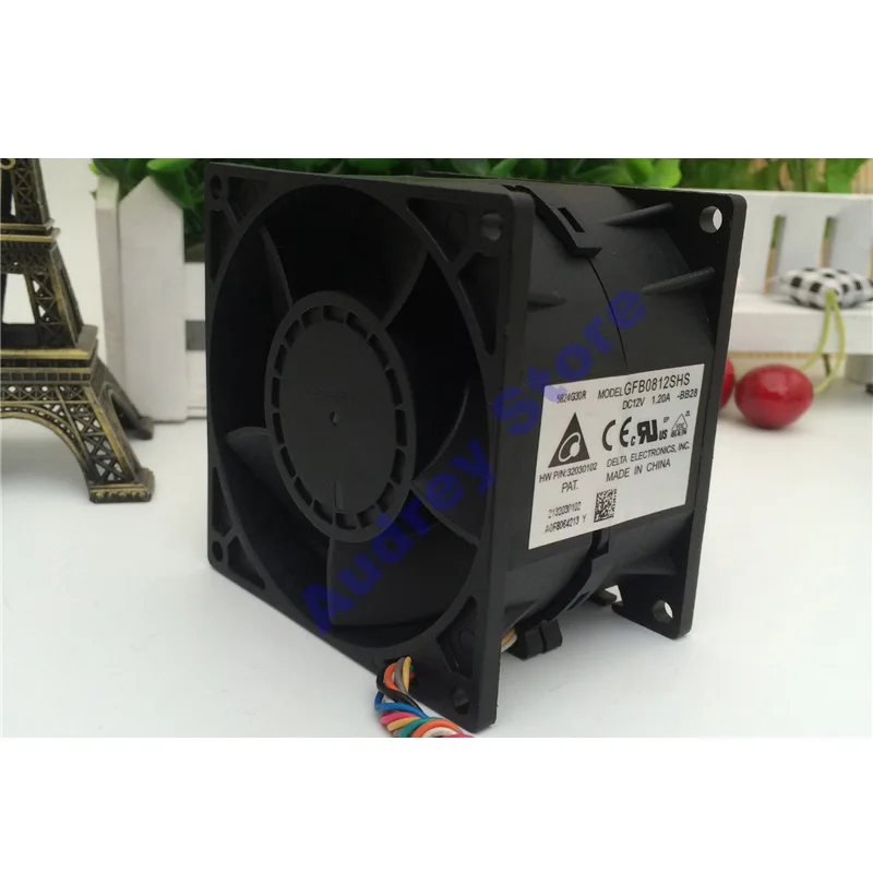 DELTA 8056 12V 1.2A 8cm GFB0812SHS Double ball bearing double motor booster fan 8000RPM 8 wires air blower